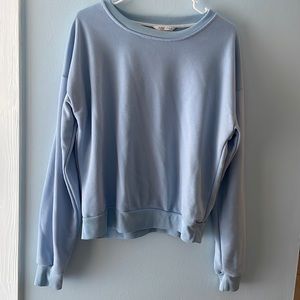 Blue Romwe sweatshirt. It is a size large but fits more like a small/medium